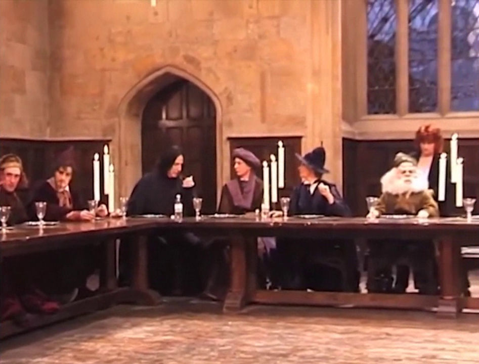 In the Great Hall of Hogwarts
